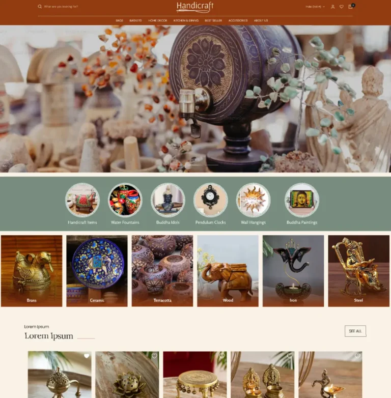 Handicraft Web Template For Handmade Goods Sellers