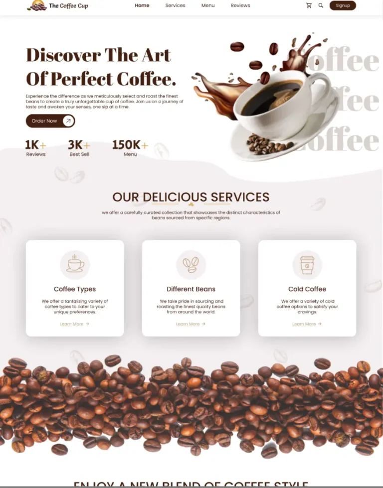 Coffee Shop Landing Page Design In Figma