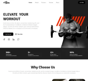 Clean GYM Website Template Figma