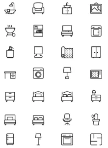 100+ Furniture & App Icons Figma