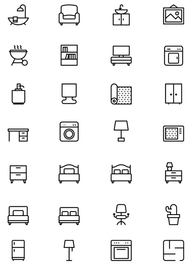 100+ Furniture & App Icons Figma