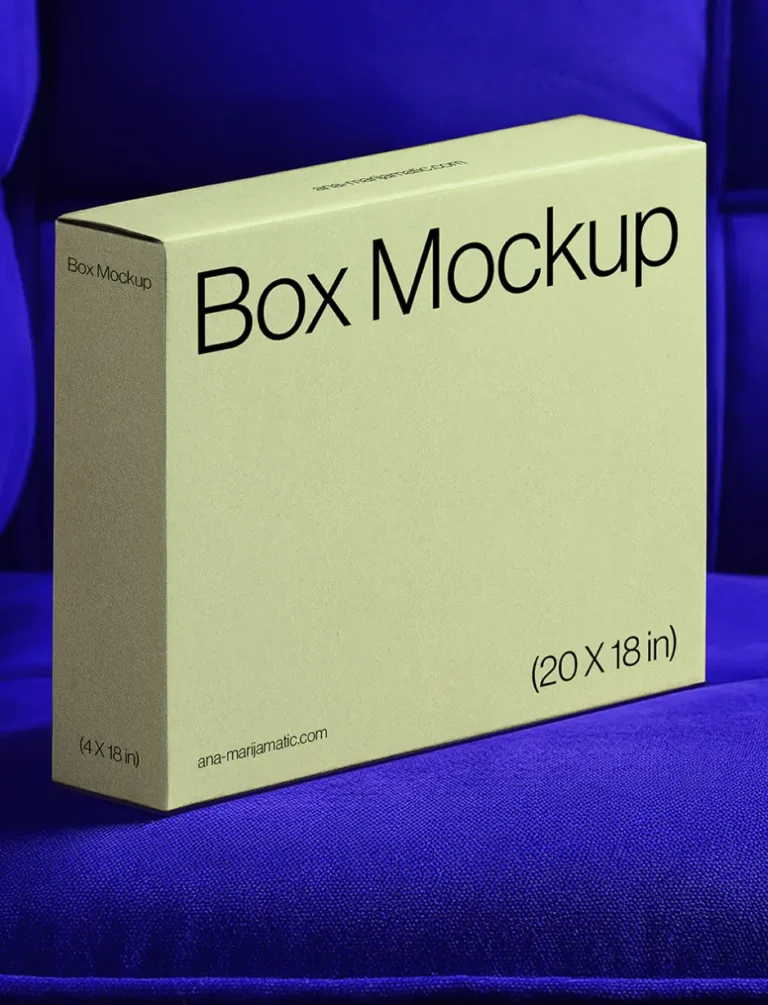 Hi-res Cardboard Product Packaging Box Mockup PSD