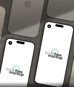 Hi-res Flat iPhone 15 Pro Max Mockup PSD Mockup