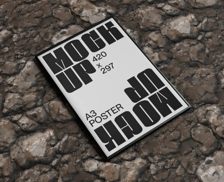 3 Realistic A3-sized Poster Mockups PSD