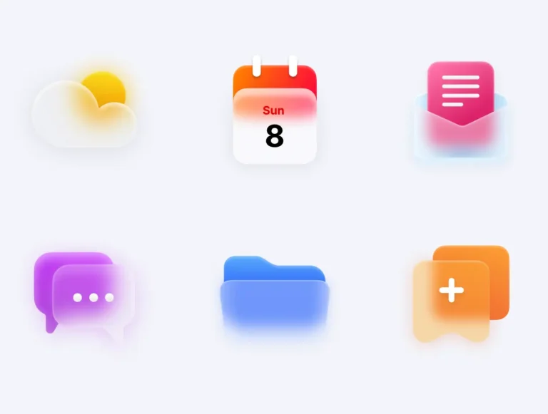 6 Glass Icons For Glassmorphism Design