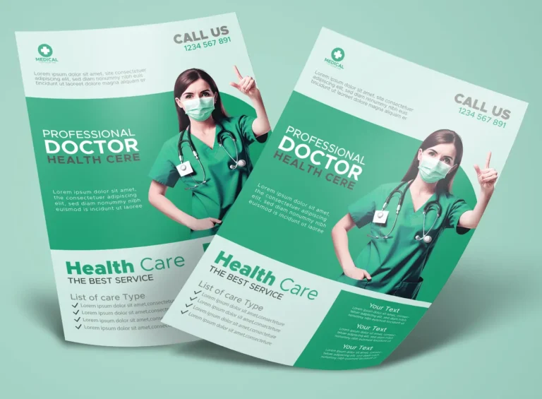 Professional Health Care Flyer PSD Mockup