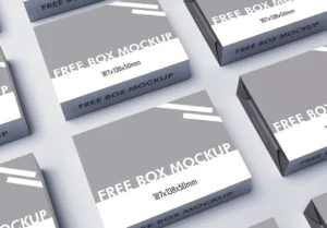 5 Paper Packaging Box PSD Mockups
