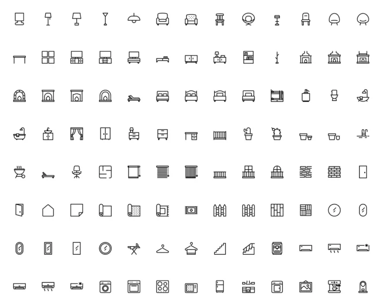100+ Furniture & Appliances Outline Icons