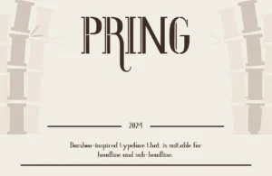 Pring Bamboo-inspired Display Font