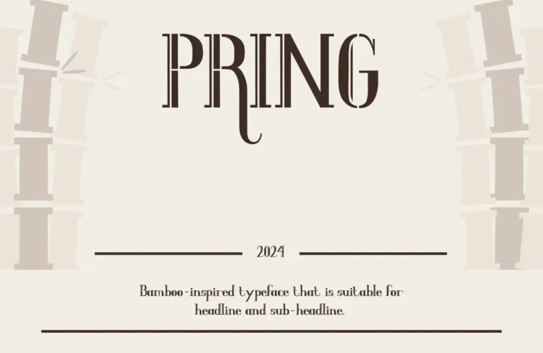 Pring Bamboo-inspired Display Font