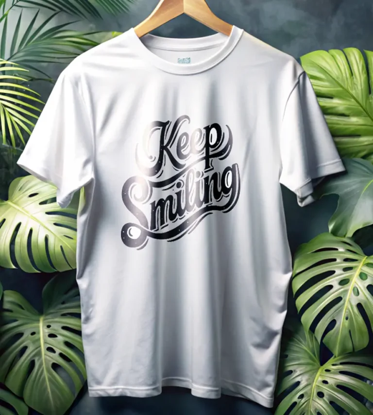 Typography T-Shirt Mockup In Nature Background