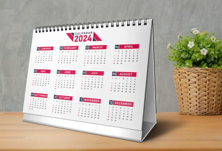 Desk Calendar Presentation Mockup PSD