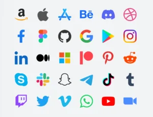 180+ Popular Social Media Icons (6 Variants)