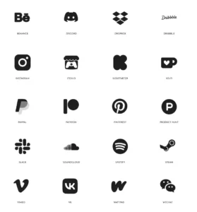 50+ Brand Icons Line & Fill Styles