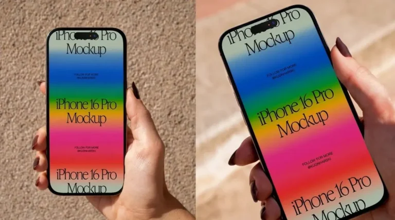 3 iPhone 16 Pro Outdoor Mockups PSD