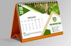 Modern Desk Calendar 2025 PSD Mockup