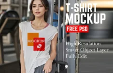 woman free t-shirt mockup psd