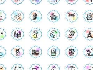 40+ Scenery, Travel, and Landmarks Icons in Figma