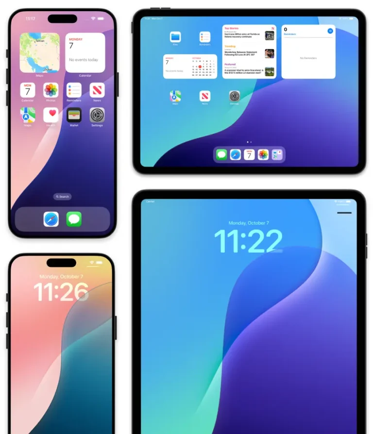 Latest Apple Device Mockups (iPhone 16 & iPad M4)