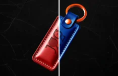 Realistic Leather Keychain PSD Mockup