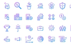 32 Free Gradient Finance & Banking Icons in Figma