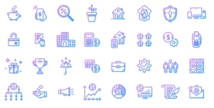 32 Free Gradient Finance & Banking Icons in Figma