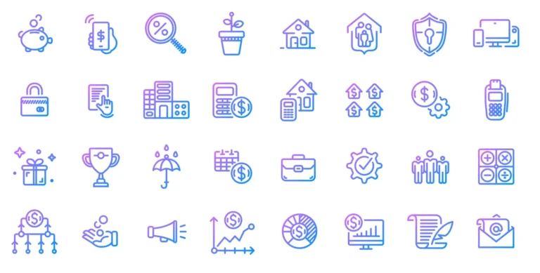 32 Free Gradient Finance & Banking Icons in Figma