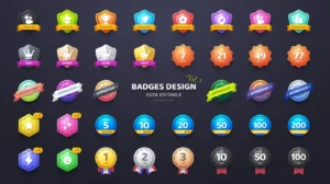 Editable Colorful Badge Set