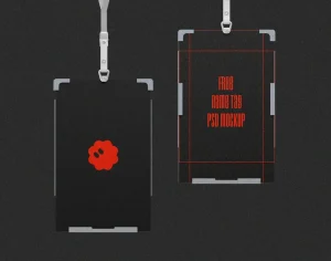 Free Name Tag PSD Mockup in PSD