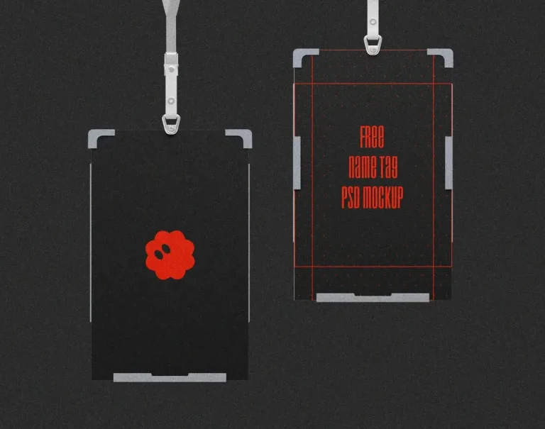 Free Name Tag PSD Mockup in PSD
