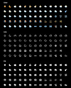 Weather Icon Pack 3 Styles