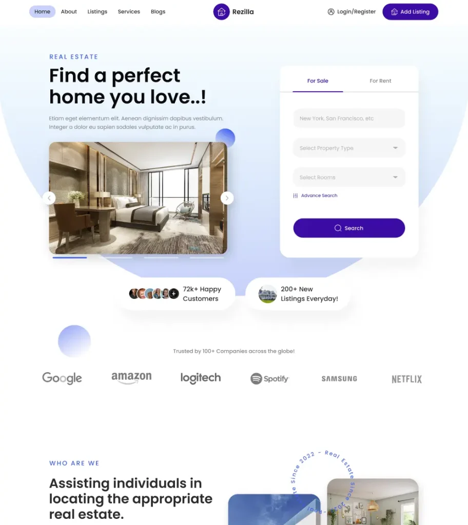 Real Estate Web UI Template Figma