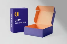Customizable Mailer Gift Box Mockup PSD