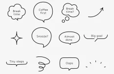 Handdrawn Speech Bubbles Pack Figma