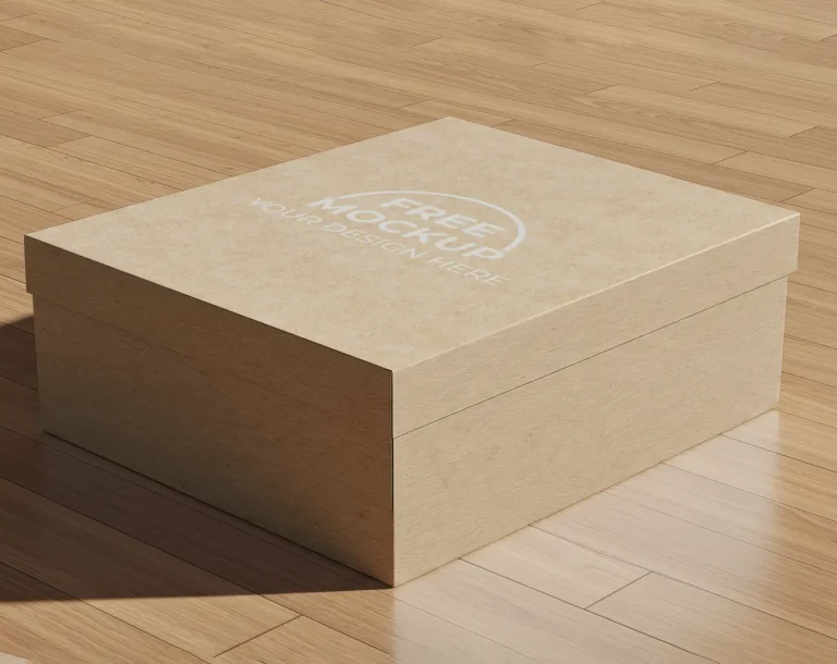 Customizable Shoe Box Mockup PSD