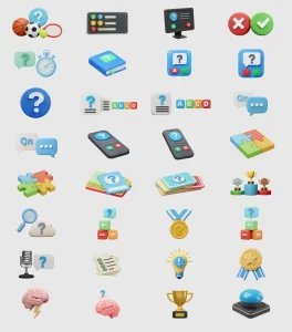 32 Free 3D Game Icons for Figma