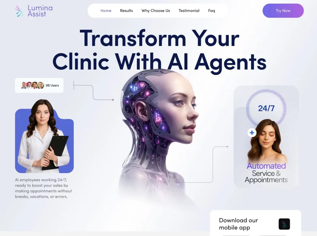 Modern AI Agent Landing Page Design
