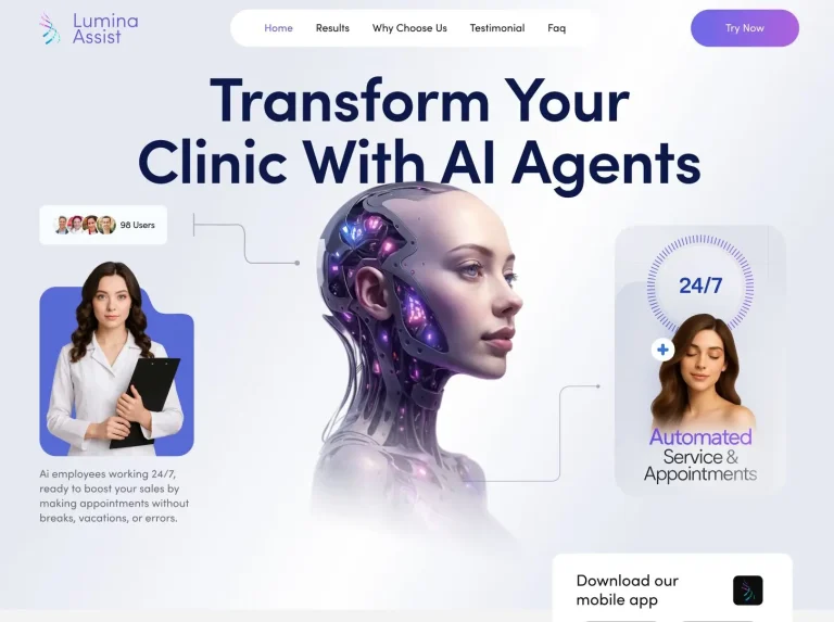Modern AI Agent Landing Page Design