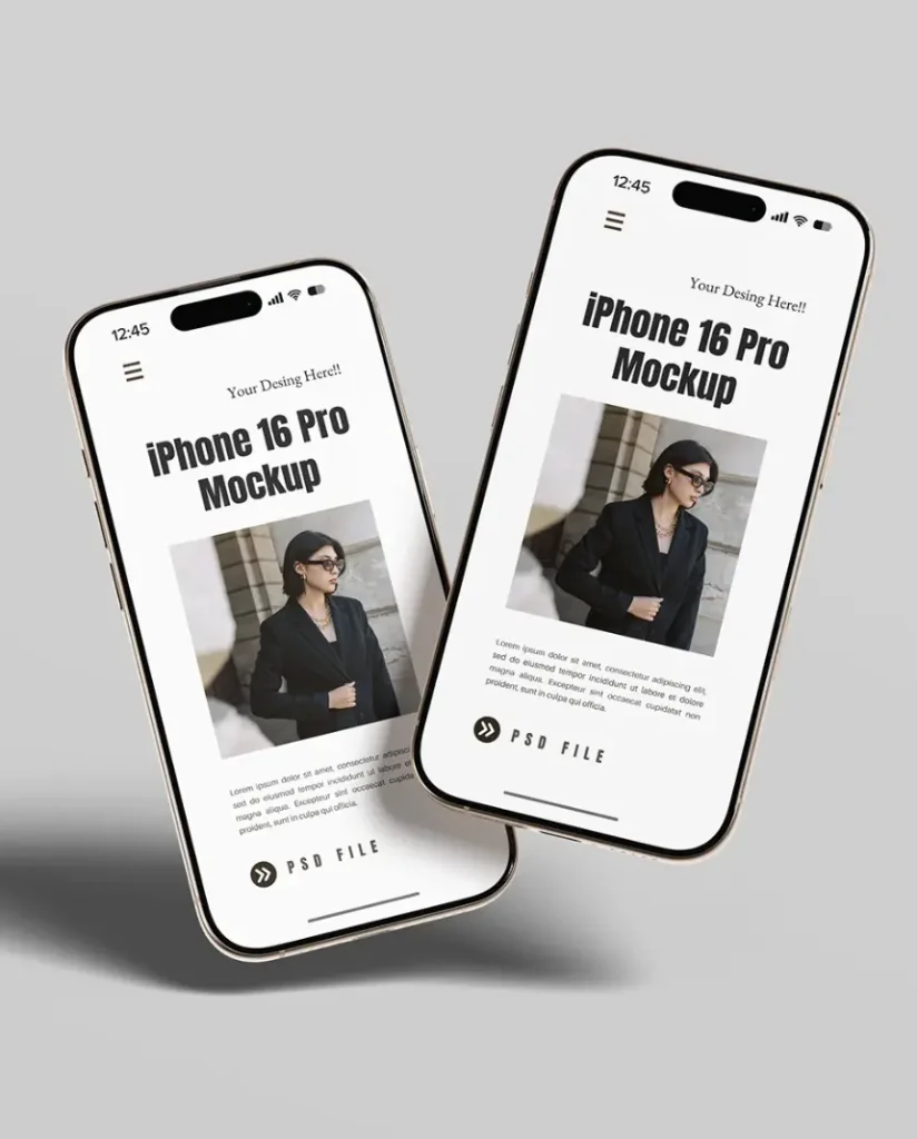6 Free iPhone 16 Pro Mockups