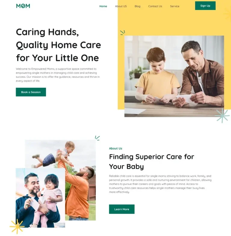 Free Figma UI Kit for Childcare Websites