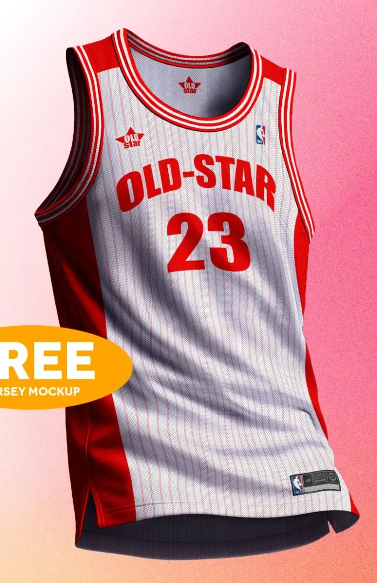 Round Neck Basketball Jersey Mockup PSD