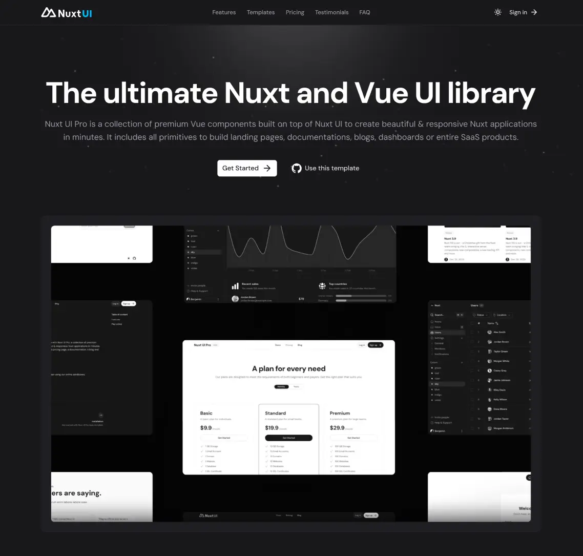 The Nuxt UI Design Kit includes over 100 customizable components, premium templates, and full design token implementation using Figma variables.
