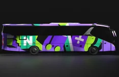 Realistic Side View Bus Mockup for Photoshop