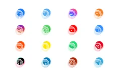 16 Free Social Icons in Glassmorphism Style