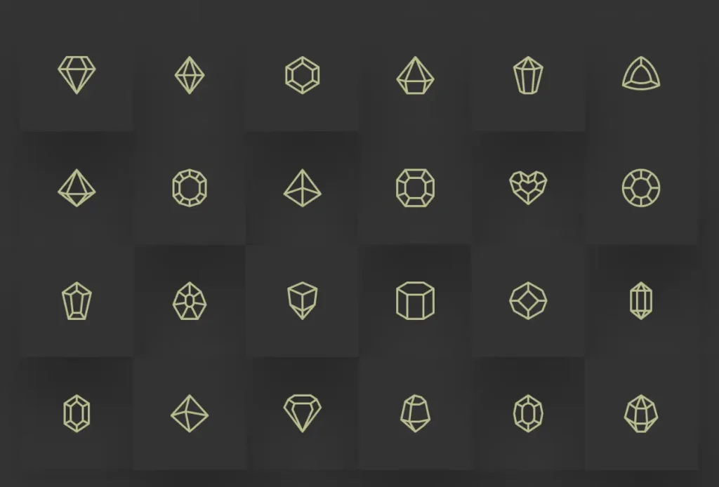 24 Free Crystal & Gemstone Vector Icons