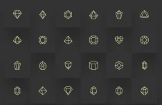 24 Free Crystal & Gemstone Vector Icons