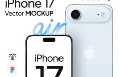 iPhone 17 Air Fully Editable Vector Mockup