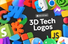 400+ Free 3D Tech Brand Logos