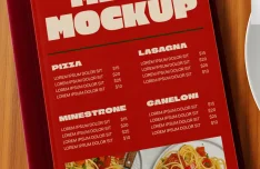 Customizable Italian Restaurant Menu Mockup PSD