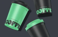 3 Free Minimal Coffee Cup Branding PSD Mockups